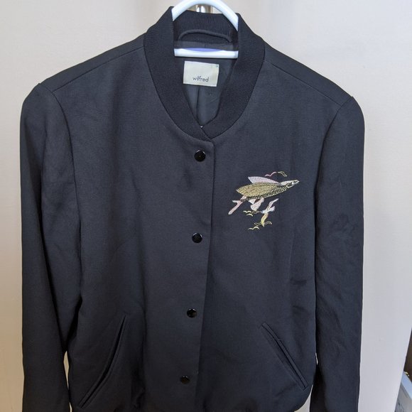 Aritzia Wilfred Embroidered Poussin Bomber Jacket - Picture 3 of 4